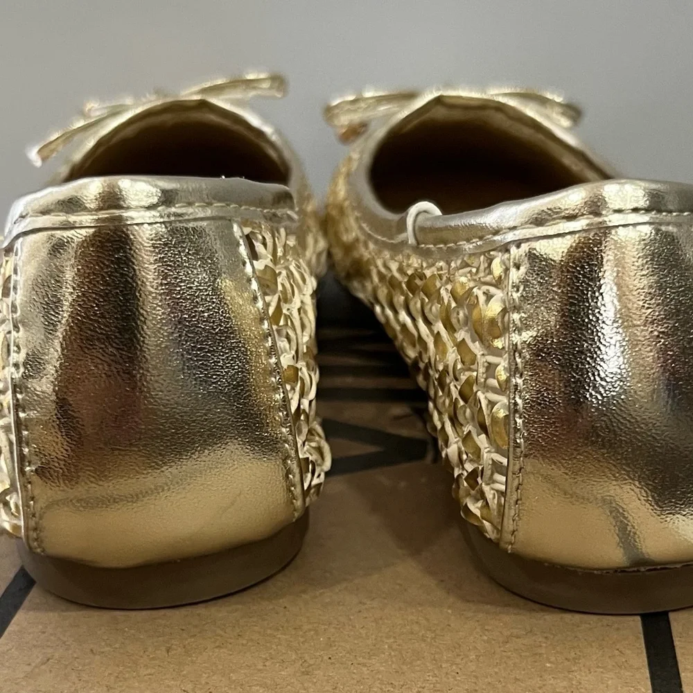 MIA Gold Metallic Woven Flats Girl’s shoes